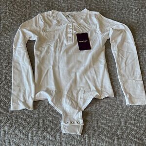 NWT Hey Shape White Long Sleeve Bodysuit